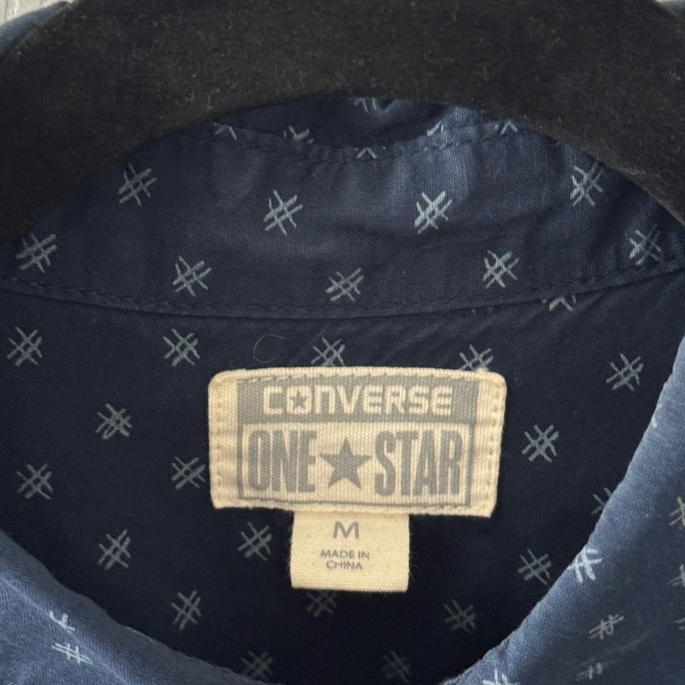 Converse Dark Blue Patterned Button Down Shirt - image 3